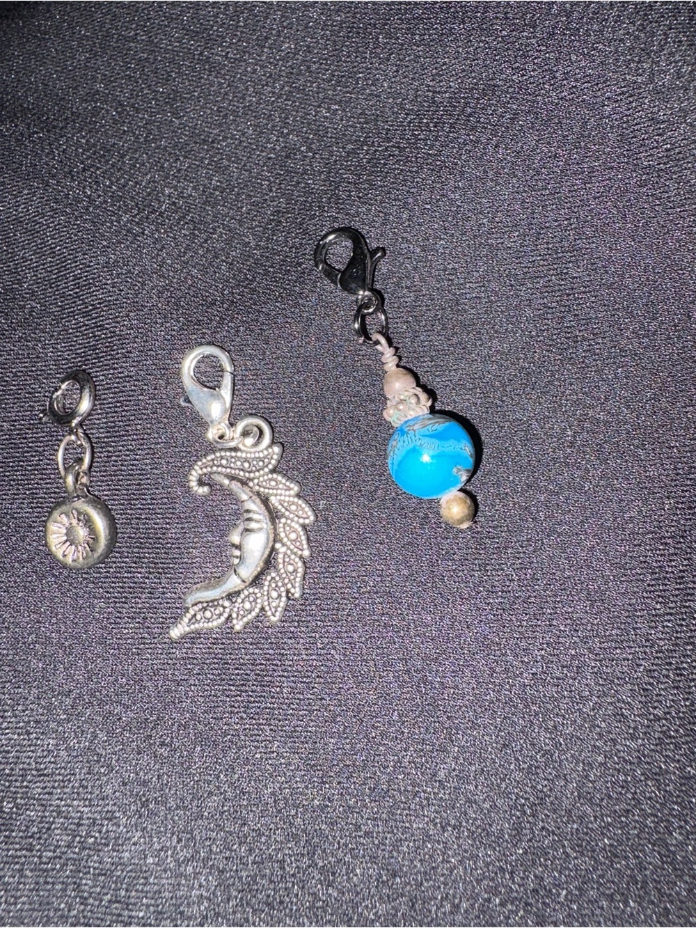 Silver Moon & Turquoise Charm Set - Women Jewelry